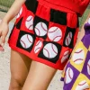 Red & Black Checkered Baseball Skirt