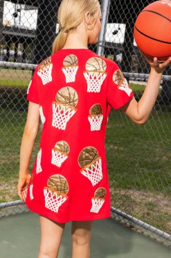 Red Basketball Hoop Tee Dress