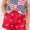 Red Beaded American Flag Short