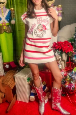 Red, Pink & White Stripe Skirt