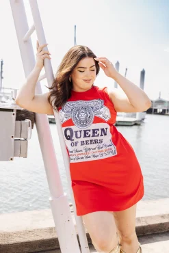 Red Queen of Beers Tank Tee Dress