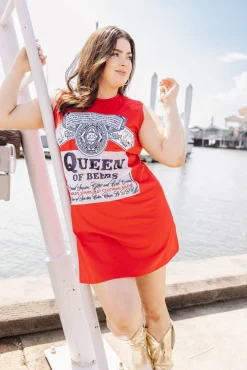 Red Queen of Beers Tank Tee Dress