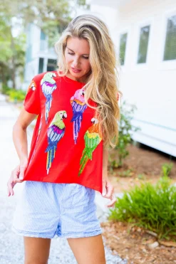 Red Scattered Parrot Tee