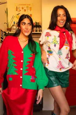 Red/Green Christmas Tree Cardigan