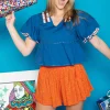 Royal & Orange QOS Jersey Peplum Top