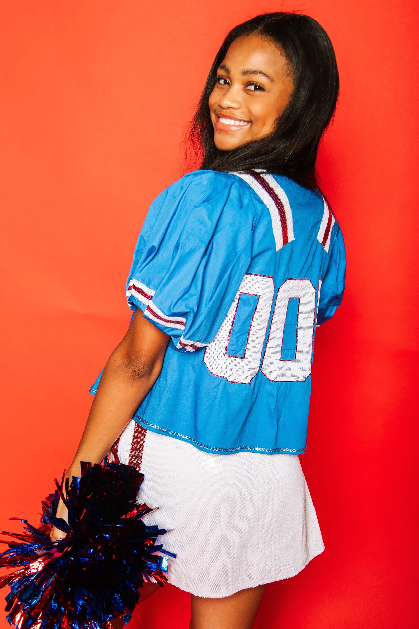 Royal & Red QOS Jersey Peplum Top