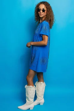 Royal Blue Firework Tee Dress