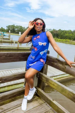 Royal Blue Sunglass Tank Dress