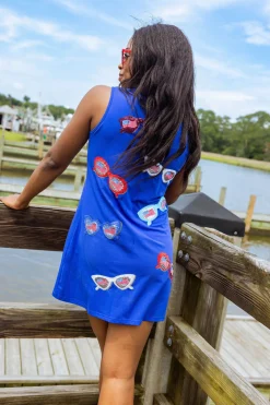 Royal Blue Sunglass Tank Dress