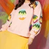 Salmon Groovy Easter Egg Sweatshirt