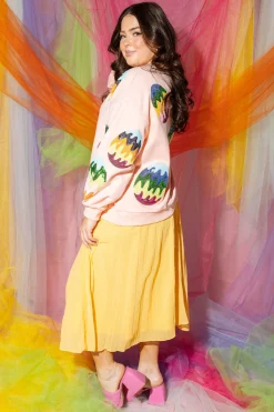 Salmon Groovy Easter Egg Sweatshirt