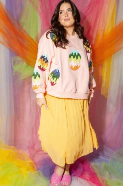 Salmon Groovy Easter Egg Sweatshirt
