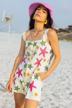 Scallop Sleeve Starfish Tank Dress