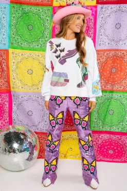 Sequin Butterfly Pants