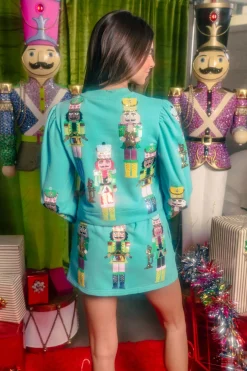 Teal Nutcracker Band Skort