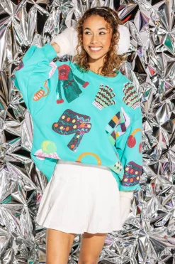 Teal Winter Snow Gear Sweatshirt