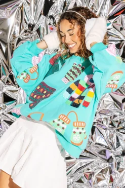 Teal Winter Snow Gear Sweatshirt