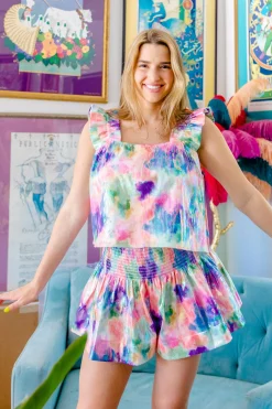 Tie Dye Metallic Tank