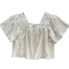 Warm Silver Flutter Top