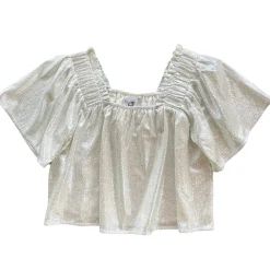 Warm Silver Flutter Top