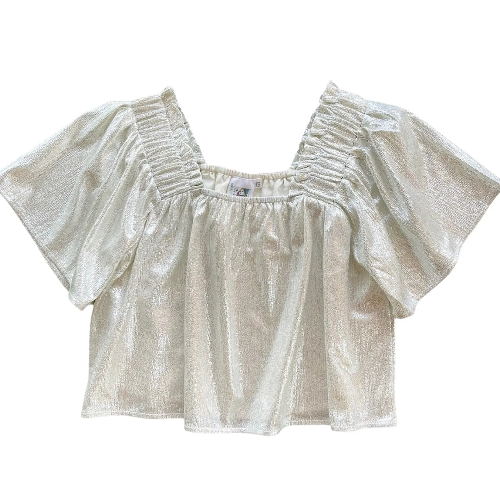 Warm Silver Flutter Top