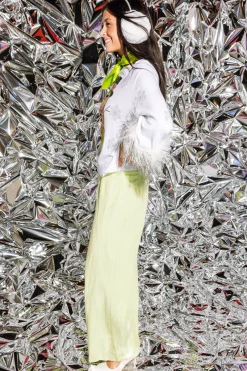 White & Green Snowman Sweater