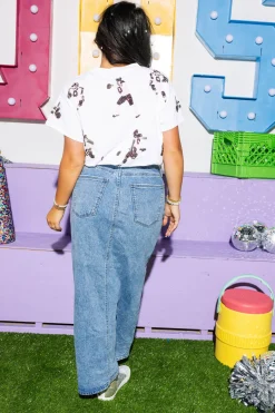 White & Maroon Scattered Football Players Tee