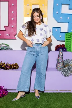 White & Purple 'Game Day' Football Tee
