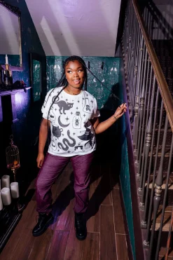 White & Purple Halloween Icon Tee