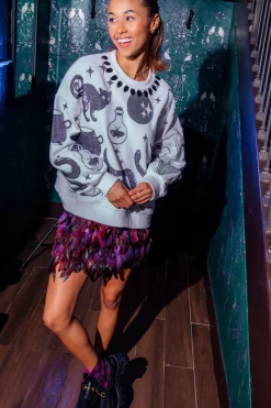 White & Purple Halloween Icon Sweatshirt