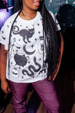 White & Purple Halloween Icon Tee