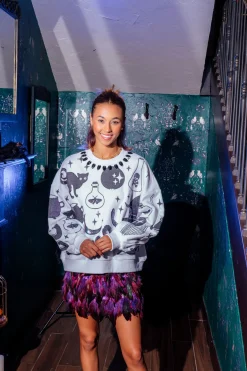 White & Purple Halloween Icon Sweatshirt