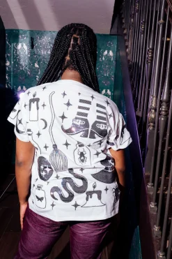 White & Purple Halloween Icon Tee