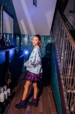 White & Purple Halloween Icon Sweatshirt