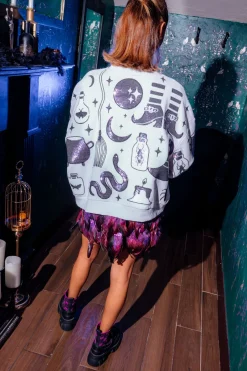 White & Purple Halloween Icon Sweatshirt