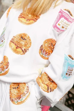 White Bagel Sandwich & Coffee Sweatshirt