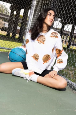White Basketball Hoop Sweatshirt