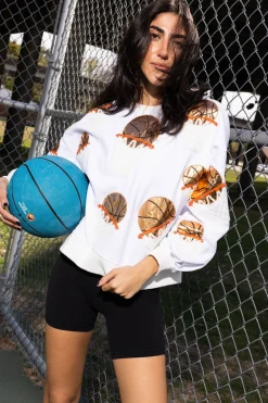White Basketball Hoop Sweatshirt