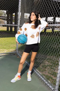 White Basketball Hoop Sweatshirt