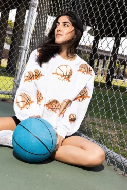 White Basketball Hoop Sweatshirt