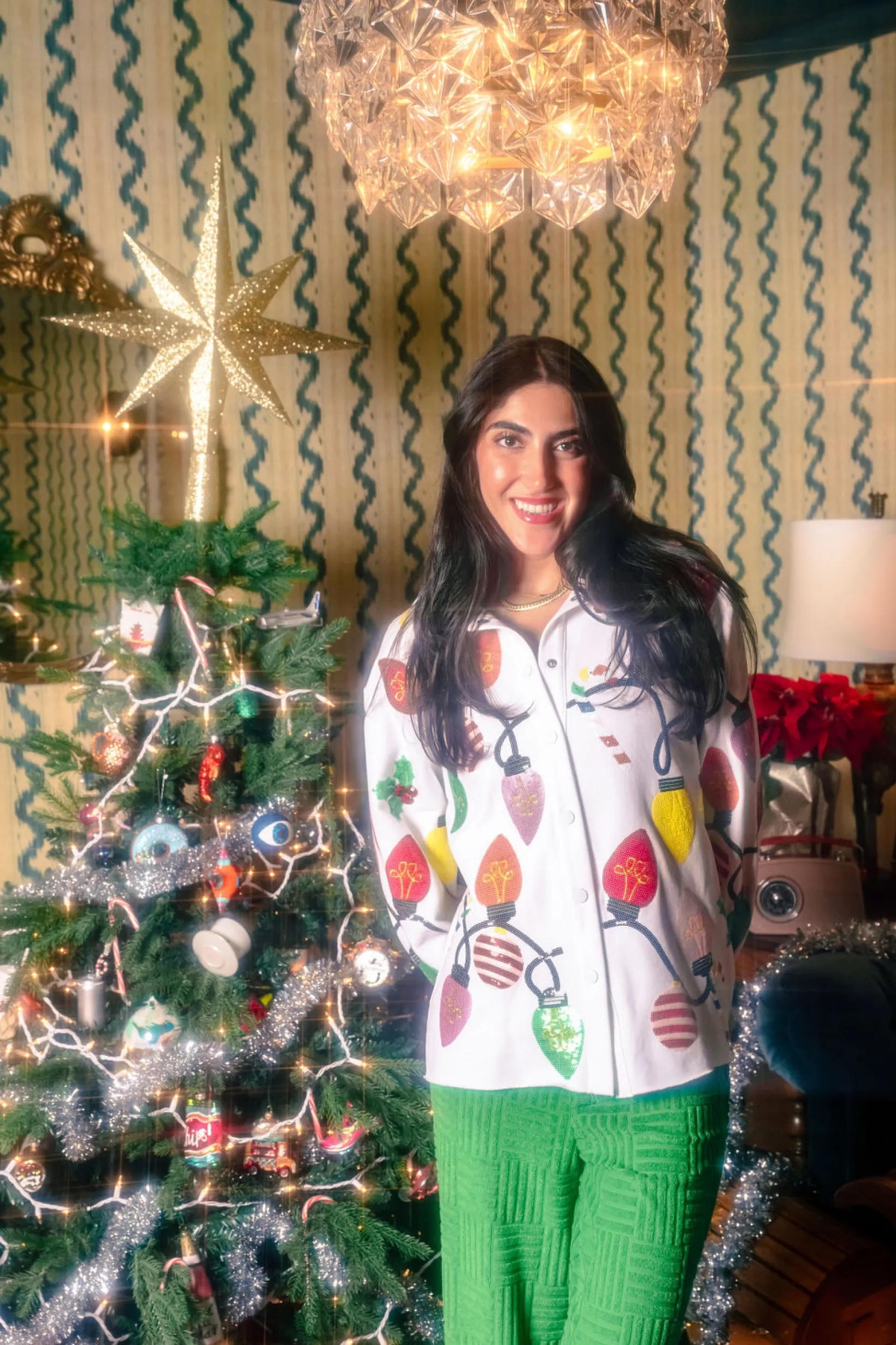 White Christmas Lights Shacket