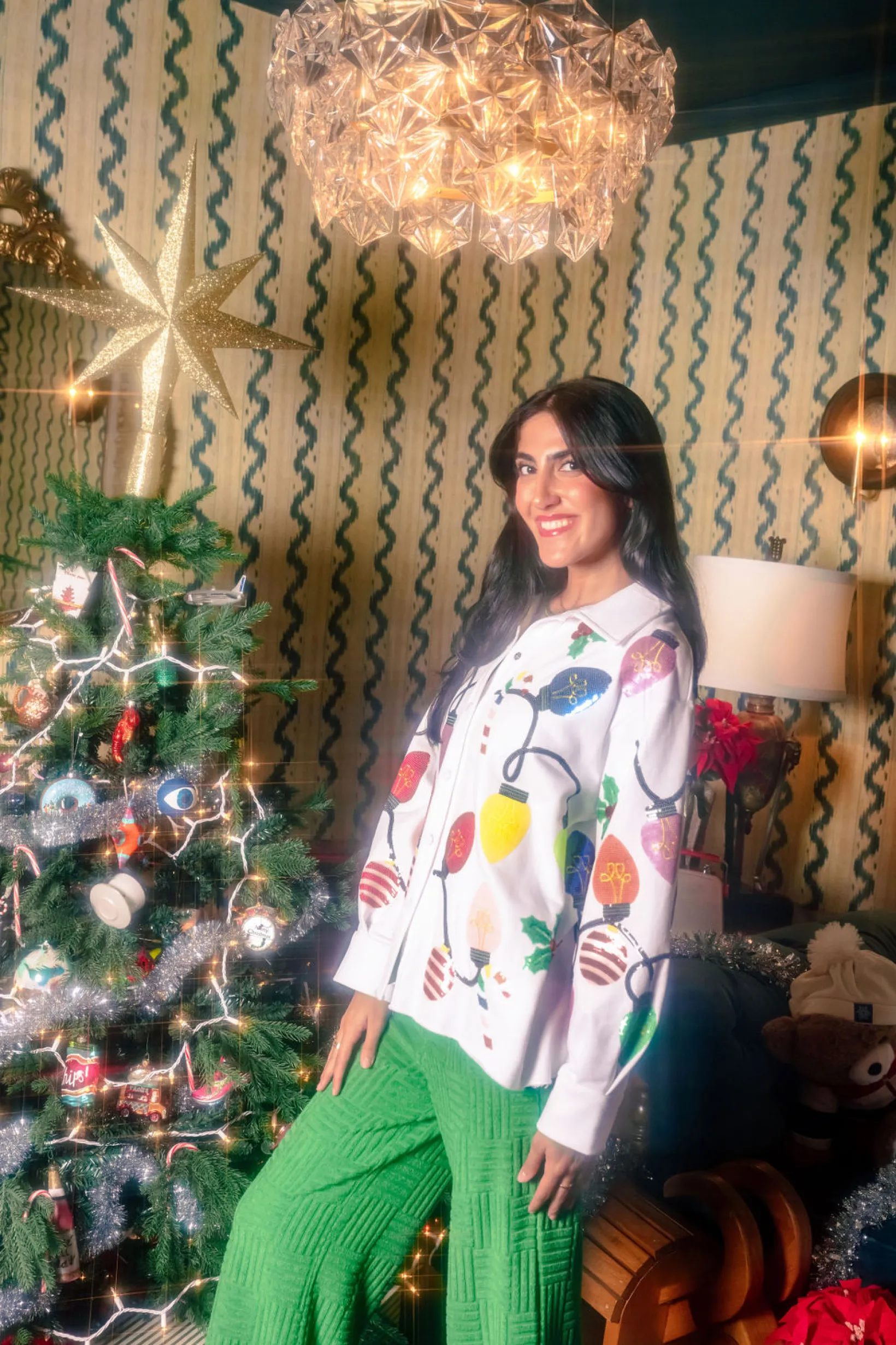 White Christmas Lights Shacket