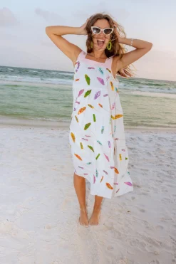 White Cocktail Umbrella Tie Maxi