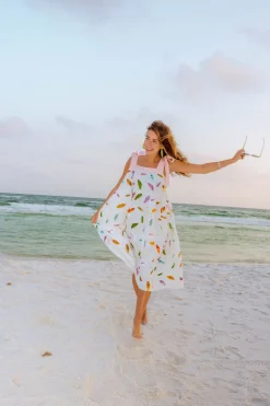 White Cocktail Umbrella Tie Maxi