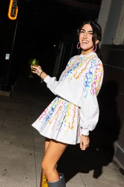 White Confetti Streamers Skort