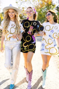 White Cowgirl Icon Poof Sleeve Dress