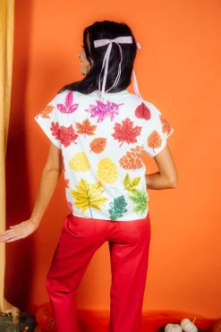 White Fall Leaves Tee