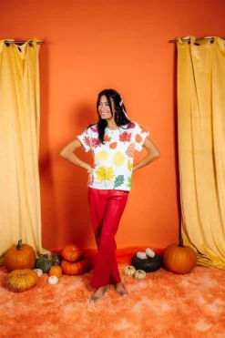 White Fall Leaves Tee