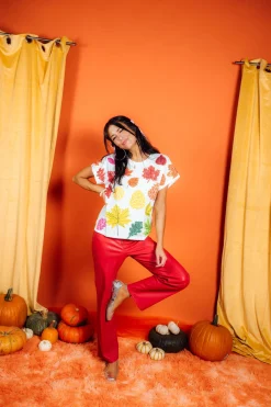 White Fall Leaves Tee