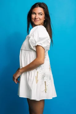 White Firework Back Dress